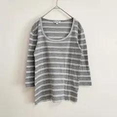 McGREGOR ボーダーカットソー M グレー 七分袖トップス