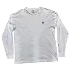 ラルフローレンロンTワンポイント刺繍白長袖カットソー