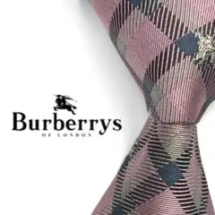 ◆美品◆Burberrys of LONDON ネクタイ ピンク色 チェック柄のサムネイル
