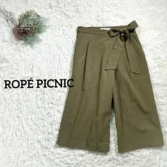 【ロペピクニック】ガウチョパンツ 　リボン付き　オリーブグリーン系　М　訳あり