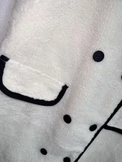 ホワイト フリースジャケット ダブルボタン