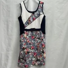 極美品Acquamarine italia シフォン花柄 ワンピース XL