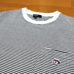 【美品】ビームスハート ボーダーTシャツ ポケット ワッペン コーヒーのサムネイル