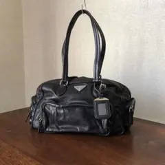 PRADA washed leather hand bag archive
