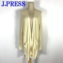 ジェイプレス 長袖カーディガン ロング 綿 白系 アイボリー F C1329のサムネイル