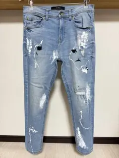 伸縮性強め ペイント ZARA MAN ストレッチ ダメージ デニム