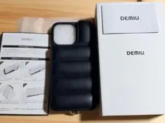 DEMIU iPhone15 Pro Max 半手帳牛革ケース ブラック
