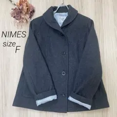NIMES ニーム♡ショート丈Pコート　アウター　グレー　フリーサイズ