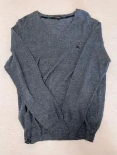 BURBERRY BLACK LABEL Vネックセーター グレー Mサイズ