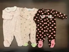 足付き カバーオール ロンパース 女の子 3点セット carter’s