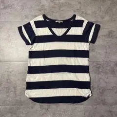 Gap ネイビーとホワイトストライプ Tシャツ XS