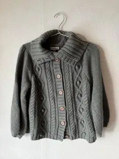 【vert dense 】最終値下げ❗️ケーブル編みカーディガン サイズ2 グレー