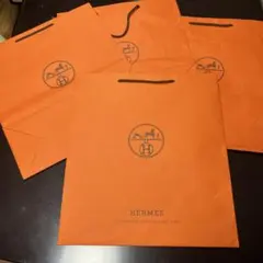 HERMES オレンジ ショップ袋 4枚セット