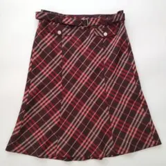 美品 バーバリーブルーレーベル ベルト付き ノバチェック Aラインスカート 38