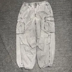 [24時間以内発送]GU カーゴパンツ グレー M ウエストゴム 美品