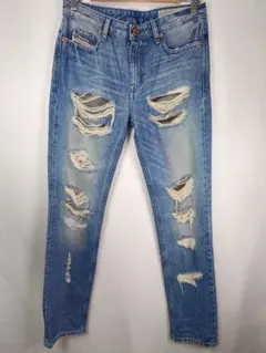 DIESEL Industry THAVAR ダメージデニム W25