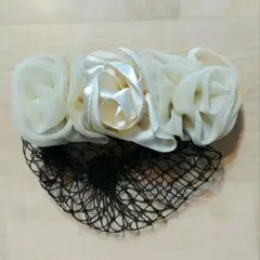 ヘアアクセサリ―　簡単まとめ髪　シニヨン　バレッタ　お団子ヘアネット付　入学式