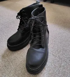 【再値下げしました】ブラック 厚底 レースアップ　ブーツ　38サイズ　24cm