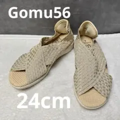 未使用☆Gomu56 コンフォートサンダル ベージュ クロスストラップ