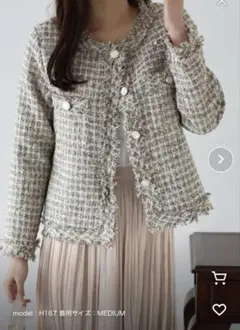 ツイードジャケット　レディース　フォーマル　パーティー　美品　L