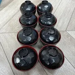 漆器 椀 8客セット 蓋付き 雑煮椀 懐石料理