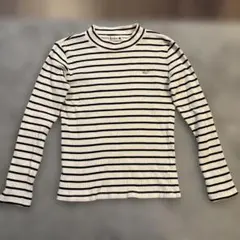 branshes 長袖カットソー 150 ホワイト/ブラックストライプ