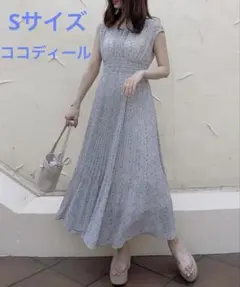 【美品】COCO DEAL ワンピース　ロング　花柄　ココディール　ブルー