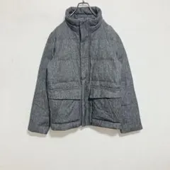 【状態良好】GAP ギャップ　ツイード　ダウンジャケット　ダークグレー　Sのサムネイル