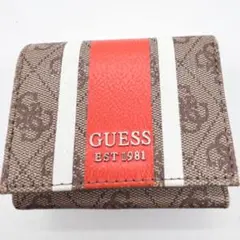 GUESS 二つ折り財布 ロゴ柄 レッドストライプのサムネイル