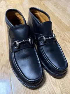 GUCCI ブラックレザー チャッカブーツ