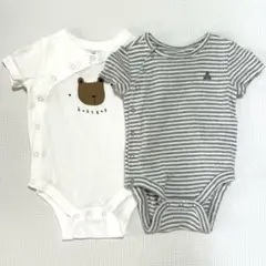 Baby GAP ボディスーツ 2枚セット 60 前開き 半袖 ブラナンベア