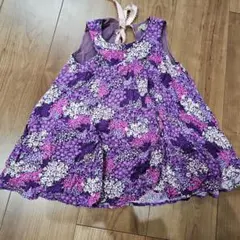 fafa フェフェ　花柄ワンピース 90サイズ 紫系のサムネイル