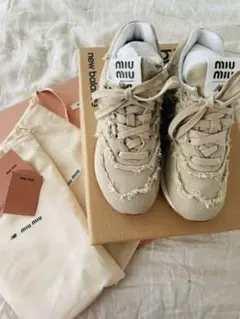 New Balance 574 x Miu Miu デニム スニーカー