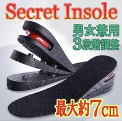 シークレットインソール 最大7㎝ 3段階調整 フリーサイズ 中敷き 男女兼用