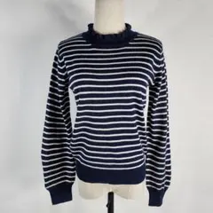 earth music & ecology フリルネックニットプルオーバー M