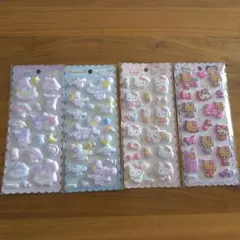 シナモロール・ハローキティ 立体シール4シートセット