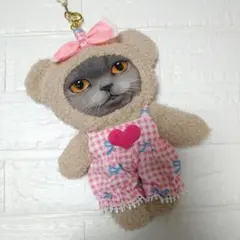 に*ん様 コヤンイサムチョン☆大きめチャーム　ラブリー　くま着ぐるみ　オーバーオ