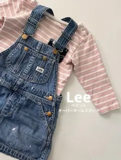 Leeリーベビーデニムジャンパースカートペイントロゴワッペンワンピース90cmのサムネイル