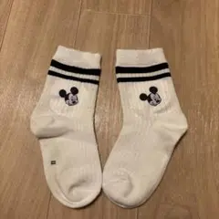 ミッキーマウス キッズ靴下 ホワイト
