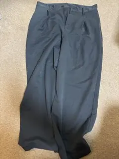 ワイドフィット スラックス　ネイビー　モノマート