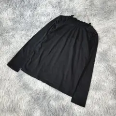 【良品】DRESKIP ハイネック長袖カットソー レース襟 (L) フェミニン