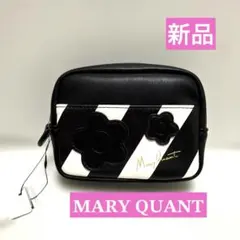 ★新品タグ付き★Mary Quant★ ストライプ花モチーフポーチ★