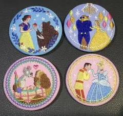 ディズニー 刺繍缶バッチ 4個セット