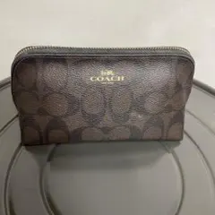 ＊COACH コスメポーチ メイクポーチ コーチシグネチャー ブラウン S898