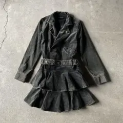 00s algonquins velvet frill coat grunge