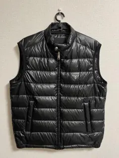 00s archive PRADA プラダスポーツ ベルト付 ダウンベスト 38 日本未発売*PRADA*ベルベット ショートダウンベスト クロップド