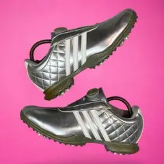 adidas アディダス ゴルフシューズ 23.5㎝ シルバー ダイヤル式