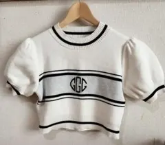 GRL パフスリーブモノグラムニットトップス[ru1064]　グレイル