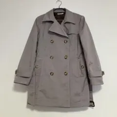 グレー ダブルブレスト トレンチコート