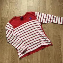 Champion 赤白ストライプ 長袖カットソー 130